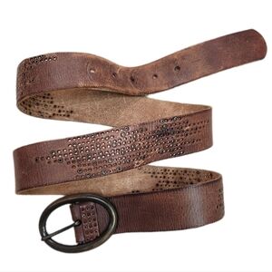 LEATHER VINTAGE Belt, Distressed Brown, Men's 38